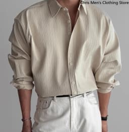 A Must-have Business Casual Shirt for Stylish Men, Men's Wear Made of Textured Fabric High-end Quality Fashionable Men's Shirts
