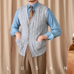 Vintage Japanese Style Casual Autumn and Winter Wool Jacquard Sleeveless Knitted Cardigan Vest British Small-Capital Vest