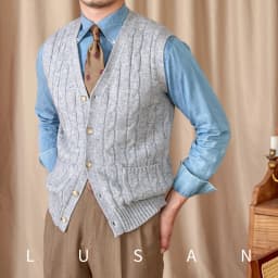 Vintage Japanese Style Casual Autumn and Winter Wool Jacquard Sleeveless Knitted Cardigan Vest British Small-Capital Vest