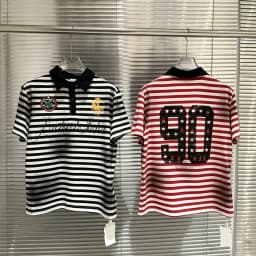 Soiled Stripe PROTOCOL Embroidery Warhorse T Shirt Polo Shirts Men Women Black Red Short Sleeve High Quality Lapel T-shirt Tops