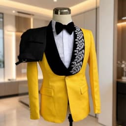 Formal Suits for Men with Leaves Details 2 Pieces Slim Fit Wedding Mix Match Separates Single Breasted Elegant Groom Wear