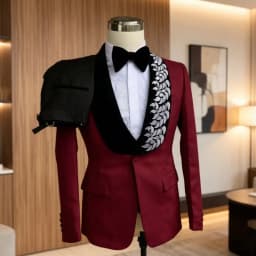 Formal Suits for Men with Leaves Details 2 Pieces Slim Fit Wedding Mix Match Separates Single Breasted Elegant Groom Wear