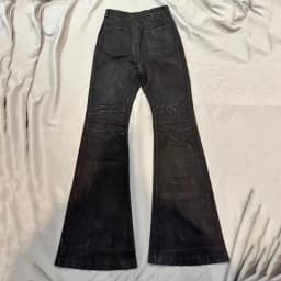 American Retro Heavy Industry High Street Coated Micro-Flared Jeans For Men And Women Black Gothic Vintage Casual Loose Jeans