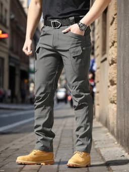 Men's Spring Autumn City Cargo Elastic Pants Trekking Hiking Camping Climbing Running Sports Cycling Work Outdoor Trousers