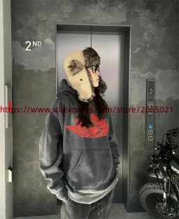 Washed Angel Saint Hoodie Men Women Damaged Pullovers Hooded