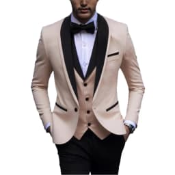 Solid Men's Wedding Suit One Button Shawl Lapel Jacket Vest Pants Dinner Groom Tuxedos Slim Fit Formal Business Suits
