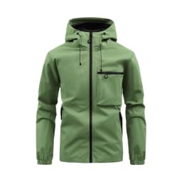 Men Spring Autumn Hooded Jacket Waterproof Outdoor Windbreaker Casual Zip Up Pocket Coat Outerwear