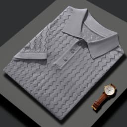 MVLYFLRT Men's T-Shirt Top Mulberry Silk Breathable Knit POLO Shirt Business Casual Lapel Hollow Short Sleeved Summer Shirt Thin
