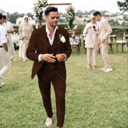 Summer Linen Men Suits 3 Piece Chic Single Breasted Peak Lapel Outfits Fashion Daily Casual Slim Groom Wedding Party Tuxedo
