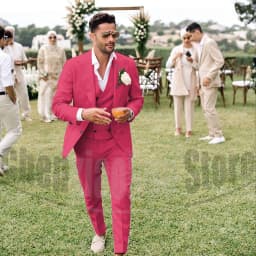 Summer Linen Men Suits 3 Piece Chic Single Breasted Peak Lapel Outfits Fashion Daily Casual Slim Groom Wedding Party Tuxedo