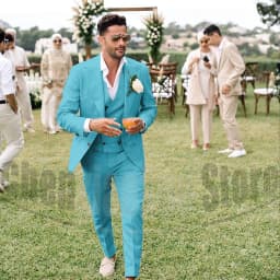Summer Linen Men Suits 3 Piece Chic Single Breasted Peak Lapel Outfits Fashion Daily Casual Slim Groom Wedding Party Tuxedo