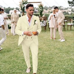 Summer Linen Men Suits 3 Piece Chic Single Breasted Peak Lapel Outfits Fashion Daily Casual Slim Groom Wedding Party Tuxedo