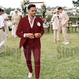 Summer Linen Men Suits 3 Piece Chic Single Breasted Peak Lapel Outfits Fashion Daily Casual Slim Groom Wedding Party Tuxedo