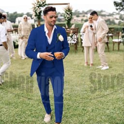 Summer Linen Men Suits 3 Piece Chic Single Breasted Peak Lapel Outfits Fashion Daily Casual Slim Groom Wedding Party Tuxedo