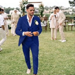 Summer Linen Men Suits 3 Piece Chic Single Breasted Peak Lapel Outfits Fashion Daily Casual Slim Groom Wedding Party Tuxedo