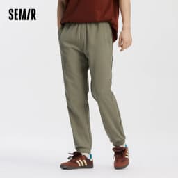 Semir Men Pants Solid Tapered Loose Textured Plaid Jogger Knit Sport Style Casual Autumn Trousers Daily Wear 2026