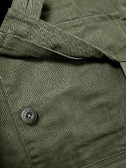 Swedish Motorcycle Jacket, Men's Retro Military Green Casual Cropped Jacket, 100% Cotton Canvas Workwear Asymmetric Safari Style