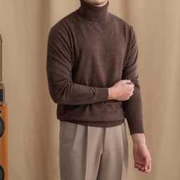 Mr. Deer San British Commuter Daily 30% Wool High Neck Slim Fit Sweater All-match Warm Base Sweater for Men