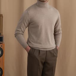 Mr. Deer San British Commuter Daily 30% Wool High Neck Slim Fit Sweater All-match Warm Base Sweater for Men