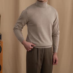 Mr. Deer San British Commuter Daily 30% Wool High Neck Slim Fit Sweater All-match Warm Base Sweater for Men