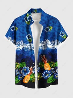 Summer Fashion Men's Hawaiian Shirt 3D Printing Short Sleeved Button Down Lapel Shirts Oversized Tops Casual Aloha Shirts