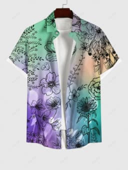 Summer Fashion Men's Hawaiian Shirt 3D Printing Short Sleeved Button Down Lapel Shirts Oversized Tops Casual Aloha Shirts
