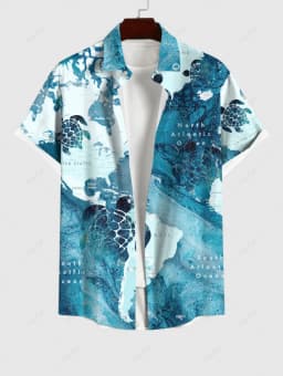 Summer Fashion Men's Hawaiian Shirt 3D Printing Short Sleeved Button Down Lapel Shirts Oversized Tops Casual Aloha Shirts