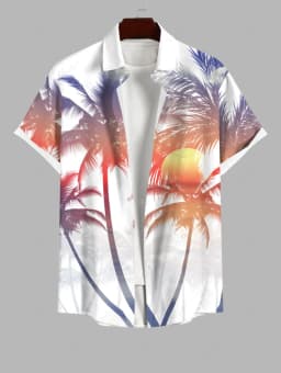 Summer Fashion Men's Hawaiian Shirt 3D Printing Short Sleeved Button Down Lapel Shirts Oversized Tops Casual Aloha Shirts