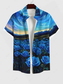 Summer Fashion Men's Hawaiian Shirt 3D Printing Short Sleeved Button Down Lapel Shirts Oversized Tops Casual Aloha Shirts