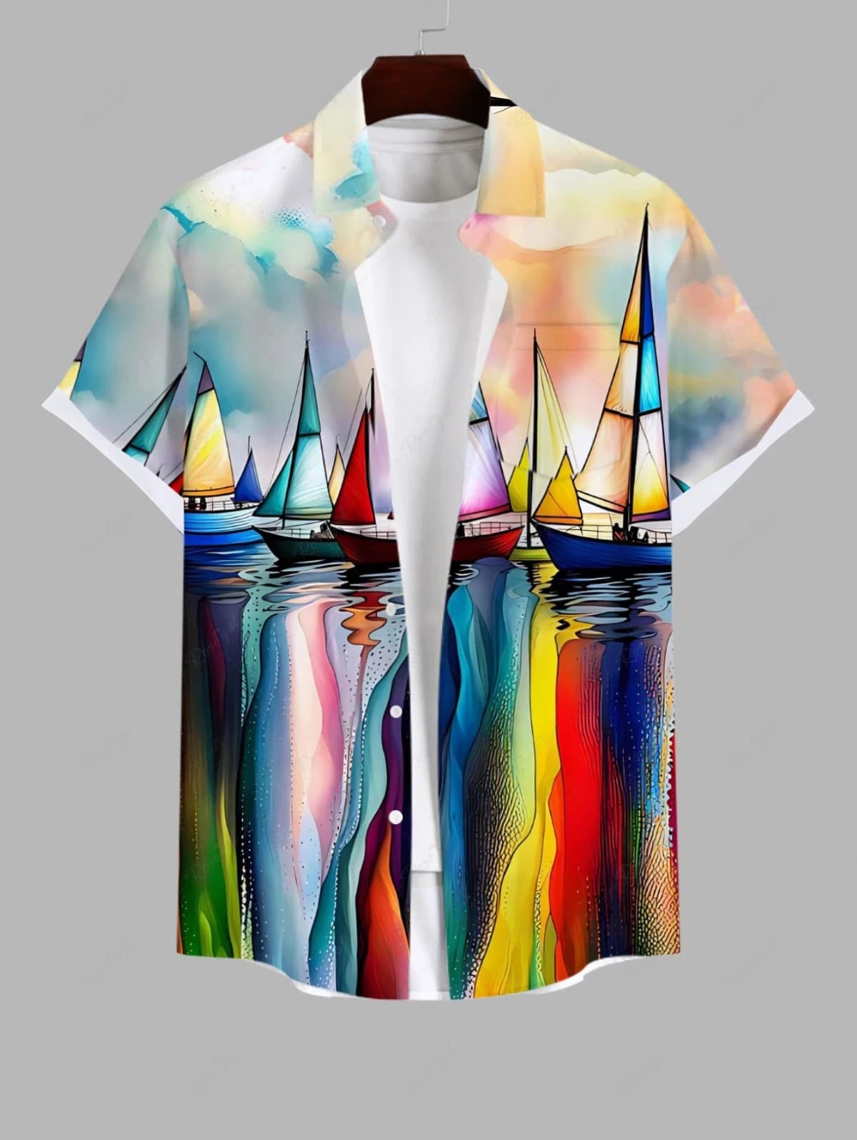 Summer Fashion Men's Hawaiian Shirt 3D Printing Short Sleeved Button Down Lapel Shirts Oversized Tops Casual Aloha Shirts