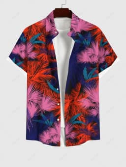 Summer Fashion Men's Hawaiian Shirt 3D Printing Short Sleeved Button Down Lapel Shirts Oversized Tops Casual Aloha Shirts