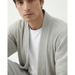 Miyake Pleated Kimono Cardigan Men Japanese Haori Jacket Open Front Loose Fit Plisse Lightweight Summer Coat Casual Outerwear