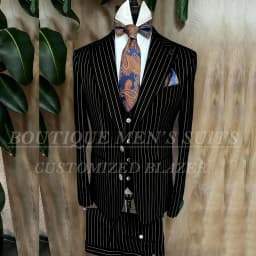 Fashion Yellow Stripe Men Suits Blazer Luxury Wedding Groom Outfits Customized 3 Piece Jacket Pants Vest Full Sets Terno 2026