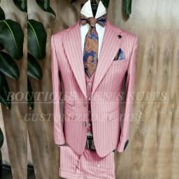 Fashion Yellow Stripe Men Suits Blazer Luxury Wedding Groom Outfits Customized 3 Piece Jacket Pants Vest Full Sets Terno 2026