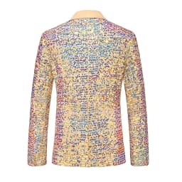 2024 Gold Sequined Mens Suit Two Piece,Wedding Party Dress Jacket and Trousers,Asian Size Mens Stage Performance Sets, 2024 New