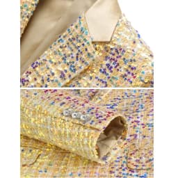 2024 Gold Sequined Mens Suit Two Piece,Wedding Party Dress Jacket and Trousers,Asian Size Mens Stage Performance Sets, 2024 New