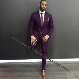 Classy Burgundy Wedding Mens Suits Slim Fit Bridegroom Tuxedos For Men Two Pieces Groomsmen Suit Formal Business Jackets