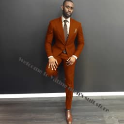 Classy Burgundy Wedding Mens Suits Slim Fit Bridegroom Tuxedos For Men Two Pieces Groomsmen Suit Formal Business Jackets