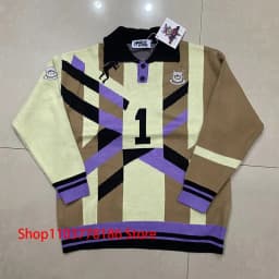 Streetwear Brand House of Errors Sweater Loose Casual Eye Jacquard Lapel Long Sleeve Men Women Knitwear Pullover