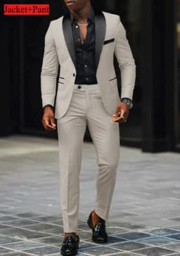 Men Formal Slim Fit Tuxedo Prom Suit Male Groom Wedding Blazers High Quality Groomsman Luxury Dress Business Banquet Party Suit
