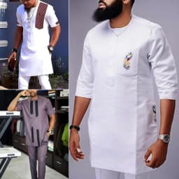 New 2Pc African Traditional O-Neck Outfit Dashiki Muslim Costume For Men Luxury Brand Clothing Full Pant Sets To Dress Kaftan