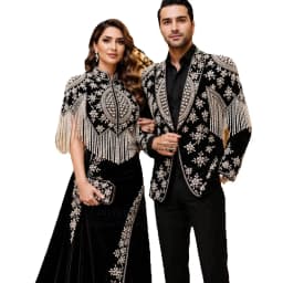 Sparkly Beaded Diamond Men Suits Customized Peak Lapel Groom Male Prom Blazers 2 Pieces Sets Wedding Party Tuxedos Costume Homme