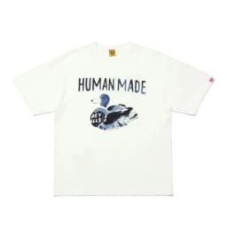 Human Made New Ink Wash Duck Slub Cotton T-Shirt, Loose Crewneck Cute Cartoon Summer Tee