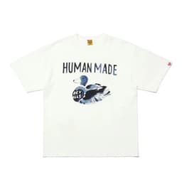 Human Made New Ink Wash Duck Slub Cotton T-Shirt, Loose Crewneck Cute Cartoon Summer Tee