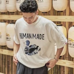 Human Made New Ink Wash Duck Slub Cotton T-Shirt, Loose Crewneck Cute Cartoon Summer Tee