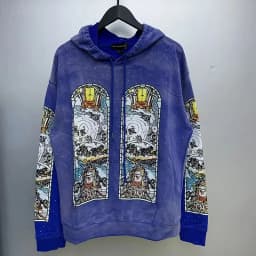WHO DECIDES WAR Blue Cream Hoodie, Hot Drill Printing Wash Vintage Pullover for Men & Women, Premium Casual Sweatshirt