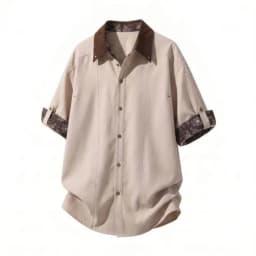 Korean Summer Spliced Short Sleeved Shirt for Men Loose Casual Social Shirs Versatile Comfortable Streetwear Camisas De Hombre