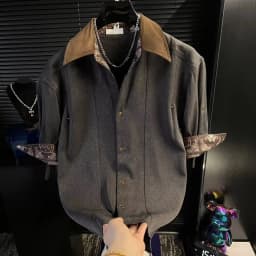 Korean Summer Spliced Short Sleeved Shirt for Men Loose Casual Social Shirs Versatile Comfortable Streetwear Camisas De Hombre