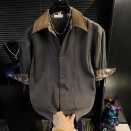 Korean Summer Spliced Short Sleeved Shirt for Men Loose Casual Social Shirs Versatile Comfortable Streetwear Camisas De Hombre