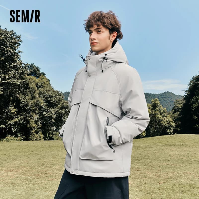 Semir Men Down Jacket Waterproof Windproof Stain Resistant Urban Workwear Style Outdoor Protection 2026 Winter Cold Weather